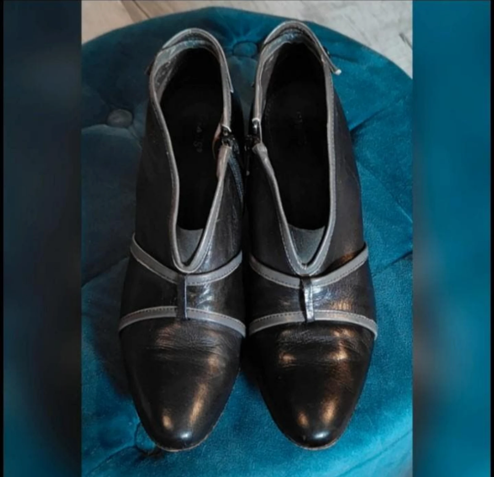 Vintage zwart met grijze enkellaarsjes Ixos maat 38 – photo 3